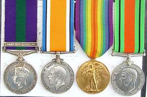WW1 GROUP BRITISH WAR & VICTORY PAIR & GSM & DEFENCE  