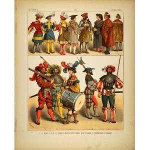  1882 Costume German Soldiers Drummer Drum Knights 1500 
