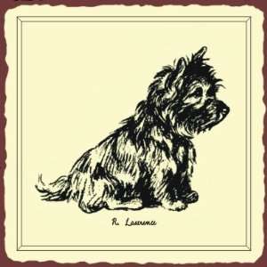   Terrier Dog Sketch Vintage Metal Animal Retro Tin Sign