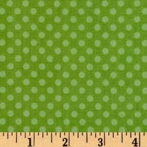 44 Wide Hooty Hoot Kangaroo Dots Green Fabric By The 