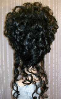Drag Queen Wig Big Black Updo French Twist Curls  