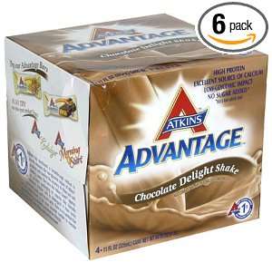Atkins Advantage Shake, Chocolate Delight, 4 Count Box of 11 Ounce 