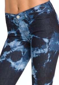 NWT J Brand Low Rise Pencil Leg in Out of Control Blue Tye Dye Jeans 