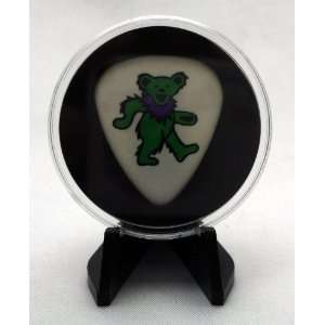   Green Dancing Bear Guitar Pick With MADE IN USA Display Case & Easel