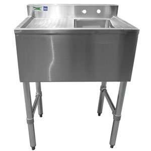 Lft. Drainboard 1 Bowl Under Bar Sink 24 Long with 12 Drainboard and 