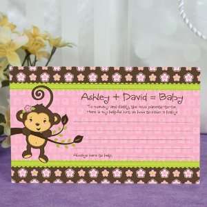 Monkey Girl   Personalized Helpful Hint Advice Cards 