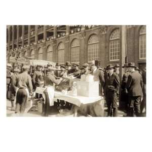 , Hot Dog Vendors Sell to Fans at Ebbets Field, Brooklyn, New York 