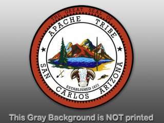 Round San Carlos Apache Tribe Sticker   decal seal AZ  