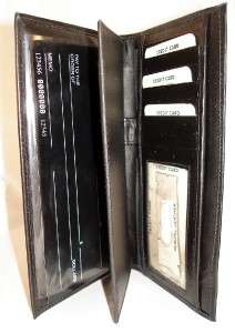 BLACK LEATHER CHRISTIAN FISH CHECKBOOK ID CARD WALLET  