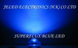 200 PCS 5mm Super Flux Blue Led 15000mcd Free Resistor  