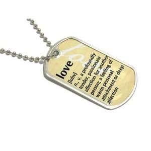  Love Definition   Military Dog Tag Keychain Automotive