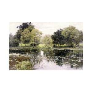  Water Lilies on a Pond by Isaak Levitan. Size 15.97 inches 