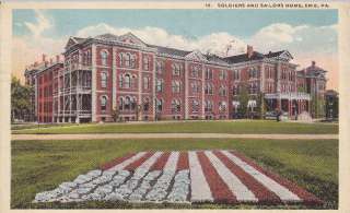   & Sailors HOme Erie PA Penn old 1900s town view postcard  