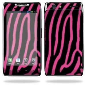   Razr Maxx Android Smart Cell Phone Skins   Zebra Pink Cell Phones