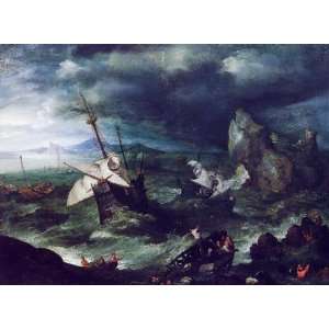   Storm at Sea with Shipwreck, By Bruegel Jan il Vecchio  Home