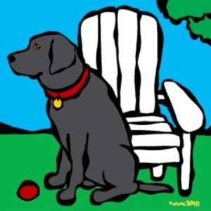  Black Labrador with Ball by Marc Tetro. Giclee on Fine 