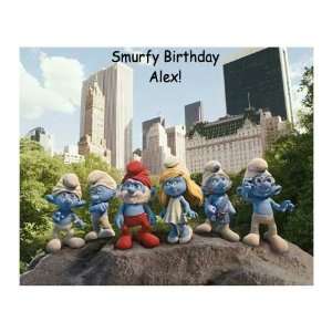  Smurfs Personalized Smurf Edible Cake Image Birthday Party 