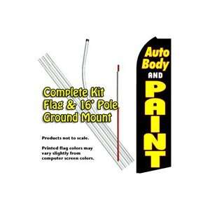  Auto Body and Paint Feather Banner Flag Kit (Flag, Pole 