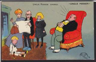 Tom Browne Uncle Podger Snores Comic 1907 Postcard  