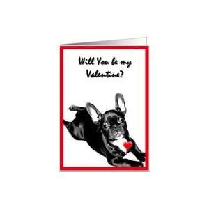  Will you be my Valentine French Bulldog Card Health 