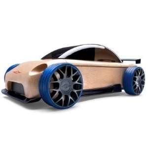  Automoblox S9R Blue & Black Wooden Toy Sports Car Sports 