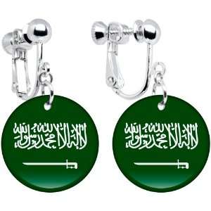 Saudi Arabia Flag Clip on Earrings Jewelry