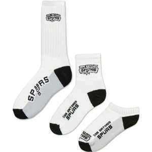  San Antonio Spurs Mens 3 Pair Sock Pack Sports 