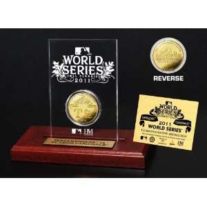 MLB 2011 World Series Dueling Logo Gold Desk Top Acrylic