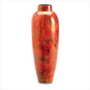  Red Lacquer Ceramic Vase 