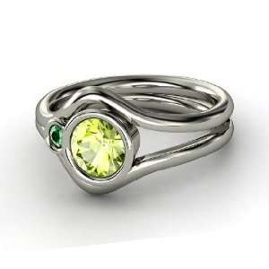  Sheltering Sky Ring, Round Peridot Sterling Silver Ring 