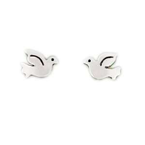  Far Fetched Sterling Silver Bird Post Earrings Far Fetched 