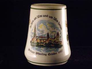   CERAMIC Cup MADE in WESTERN GERMANY White WHEAT Ulmer Reramik  