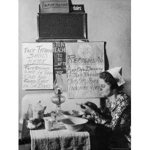  Nurse Clara Stull Prepares Typhoid Inoculation for Flood 