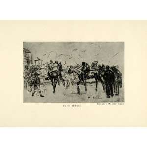   Race Horses Art Jockey Equine   Original Halftone Print Home