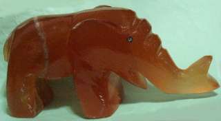 LARGE STONE CARVED ARAGONITE CRYSTAL ELEPHANT STATUE  