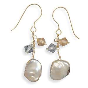 CleverSilvers 14/20 Gold Filled French Wire Earrings With Keshi Pearl 