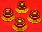 4x Gibson/Epiphon​e Vintage Amber Top Hat Bell Knobs For Les Paul 