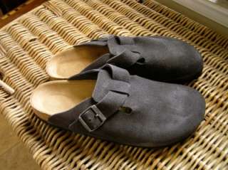 BIRKENSTOCK BOSTON Clogs Suede Leather Gray Size Choice  
