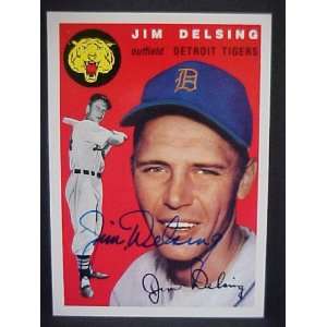Jim Delsing (D) Detroit Tigers #111 1954 Topps Archives Autographed 