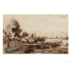 The Thames with Waterloo Bridge, London Giclee Poster Print  