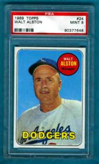 1969 Topps Walt Alston #24   PSA 9 Dodgers  