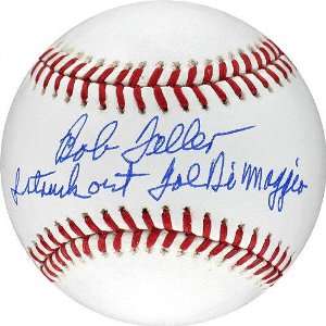 Bob Feller Autographed Baseball with I Struck Out Joe DiMaggio 
