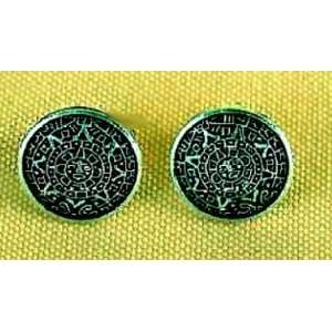    SILVER .925 AZTEC stud EARRINGS MaYaN Calendar 