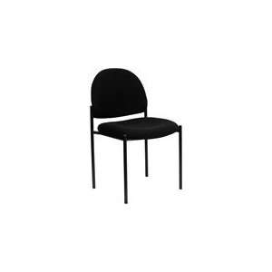   Black Fabric Comfortable Stackable Steel Side Chair 