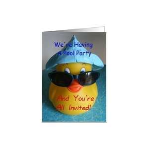  Invitation, Pool Party, Rubber Ducky Card Health 