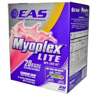  MyoPlex Lite Shake Mix, Strawberry Cream, 20 Packets, 1.9 