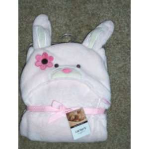  Carters Snuggle Me Baby Hooded Towel 40 x 30 Pink Bunny Baby