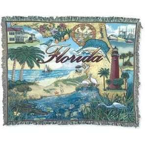  State of Florida Mid Size Deluxe Tapestry Throw Blanket 