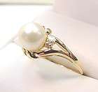CULTURED PEARL 8.15 mm VINTAGE 9K GOLD RING items in CBREAZE RARE GEMS 