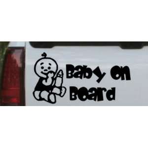 Baby On Board (Boy) Car Window Wall Laptop Decal Sticker    Black 11 